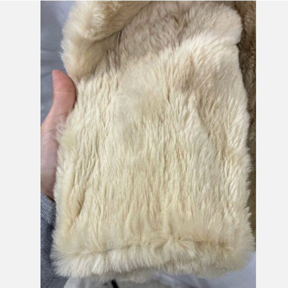 Vintage Blonde Mink Real Fur Coat Jacket Women Medium Cream Ivory Glam Mobwife - Picture 5 of 9